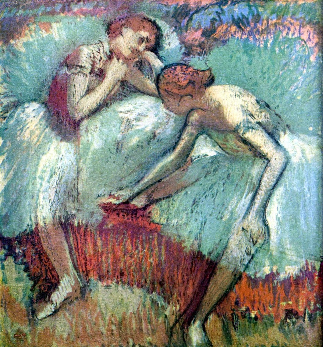 Dois dançarinos em repouso - dançarinos de azul (Edgar Degas) - Reprodução com Qualidade Museu