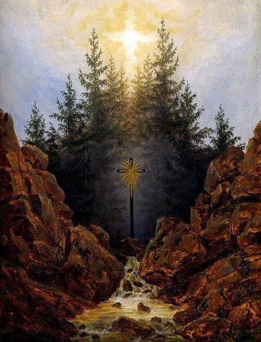 Cruze na floresta (Caspar David Friedrich) - Reprodução com Qualidade Museu