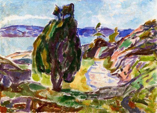 Juníperos à beira-mar (Edvard Munch) - Reprodução com Qualidade Museu