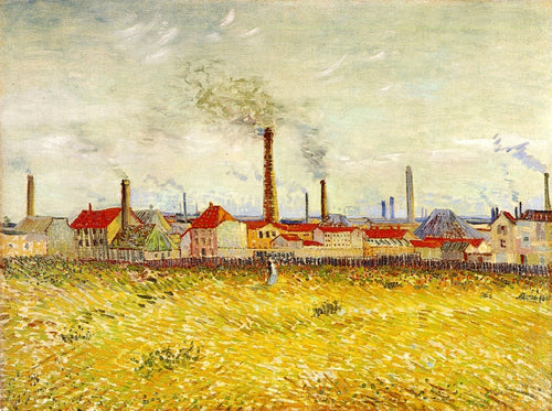 Fábricas em Asnières vistas do Quai de Clichy (Vincent Van Gogh) - Reprodução com Qualidade Museu