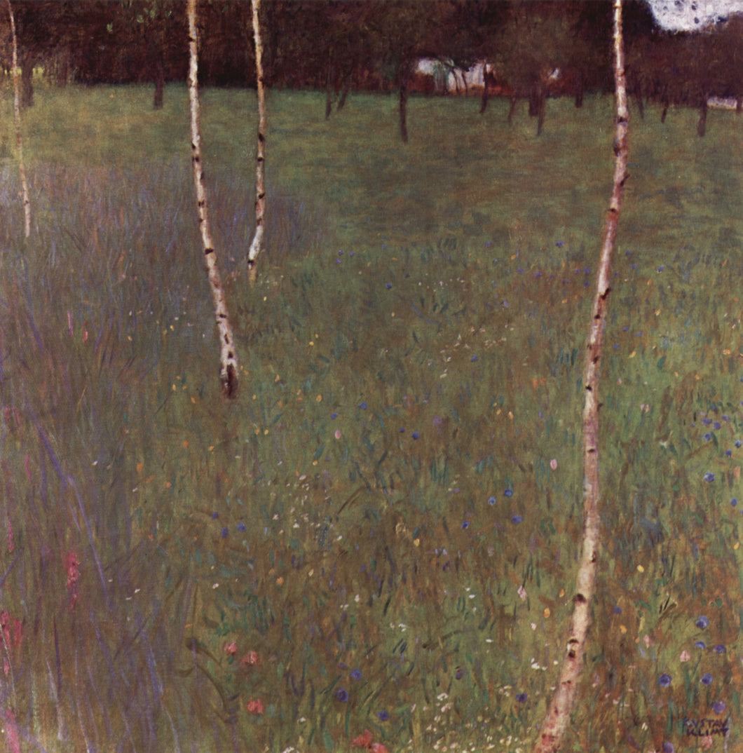 Casas de fazenda com árvores de vidoeiro (Gustav Klimt) - Reprodução com Qualidade Museu