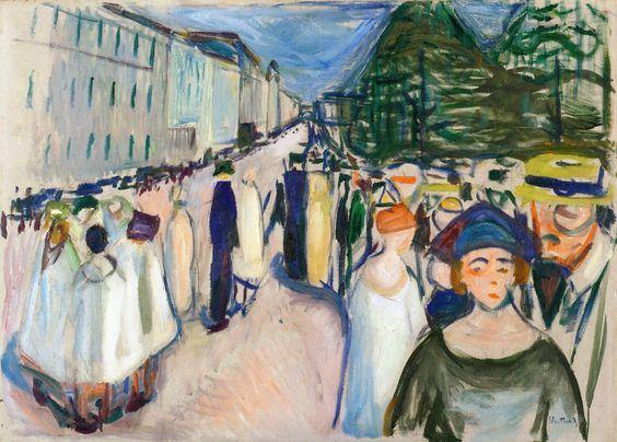 Passeio na Karl Johan (Edvard Munch) - Reprodução com Qualidade Museu