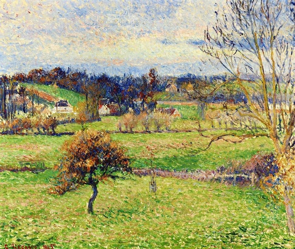 Campo em Eragny (Camille Pissarro) - Reprodução com Qualidade Museu