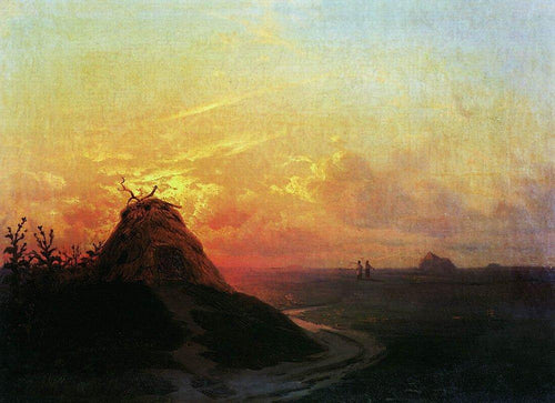 Campo Pôr-do-Sol (Ivan Aivazovsky) - Reprodução com Qualidade Museu