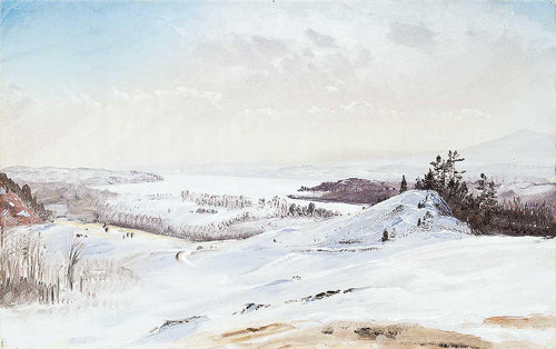 O Vale do Hudson no inverno de Olana (Frederic Edwin Church) - Reprodução com Qualidade Museu