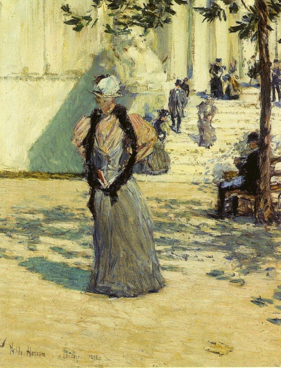 Figuras à luz do sol (Childe Hassam) - Reprodução com Qualidade Museu