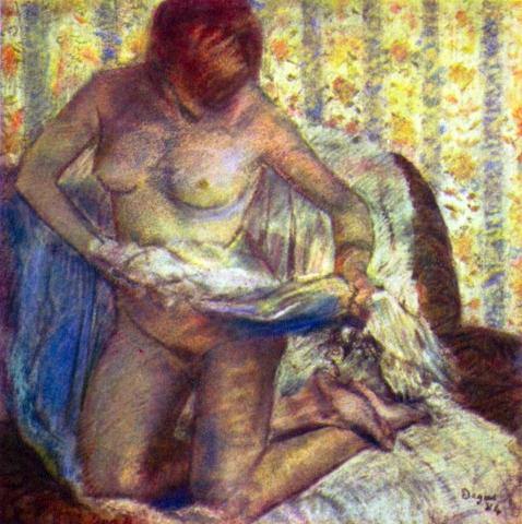 Mulher Ajoelhada (Edgar Degas) - Reprodução com Qualidade Museu