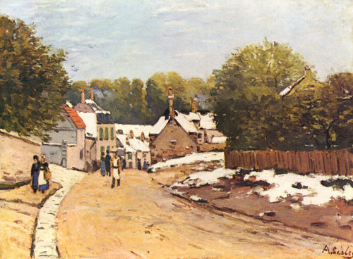 Primeira neve em Louveciennes (Alfred Sisley) - Reprodução com Qualidade Museu