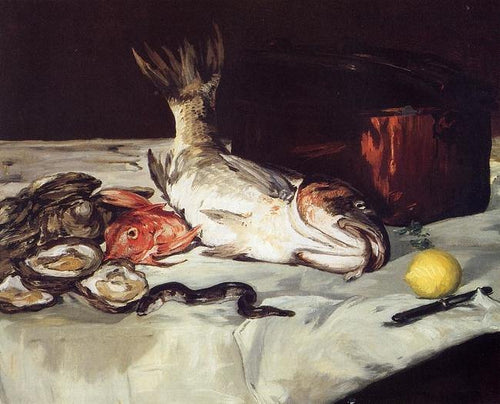Natureza morta com peixes (Edouard Manet) - Reprodução com Qualidade Museu