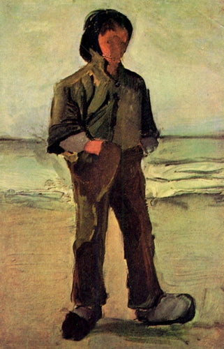 Pescador na praia (Vincent Van Gogh) - Reprodução com Qualidade Museu