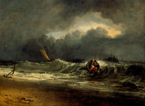 Fishermen Upon A Lee Shore, em Squally Weather (Joseph Mallord William Turner) - Reprodução com Qualidade Museu
