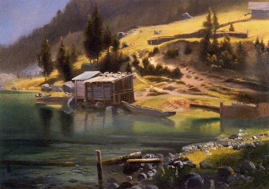 Campo de pesca e caça, Loring, Alasca (Albert Bierstadt) - Reprodução com Qualidade Museu