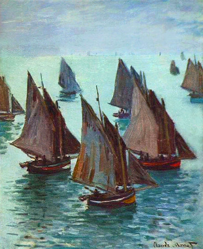 Barcos pesqueiros, mar calmo (Claude Monet) - Reprodução com Qualidade Museu