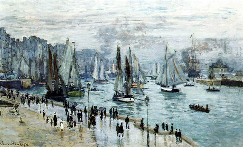 Barcos de pesca saindo do porto de Le Havre (Claude Monet) - Reprodução com Qualidade Museu