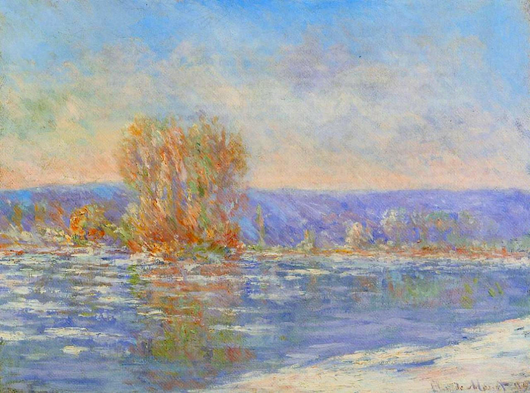 Gelo flutuante perto de Bennecourt (Claude Monet) - Reprodução com Qualidade Museu