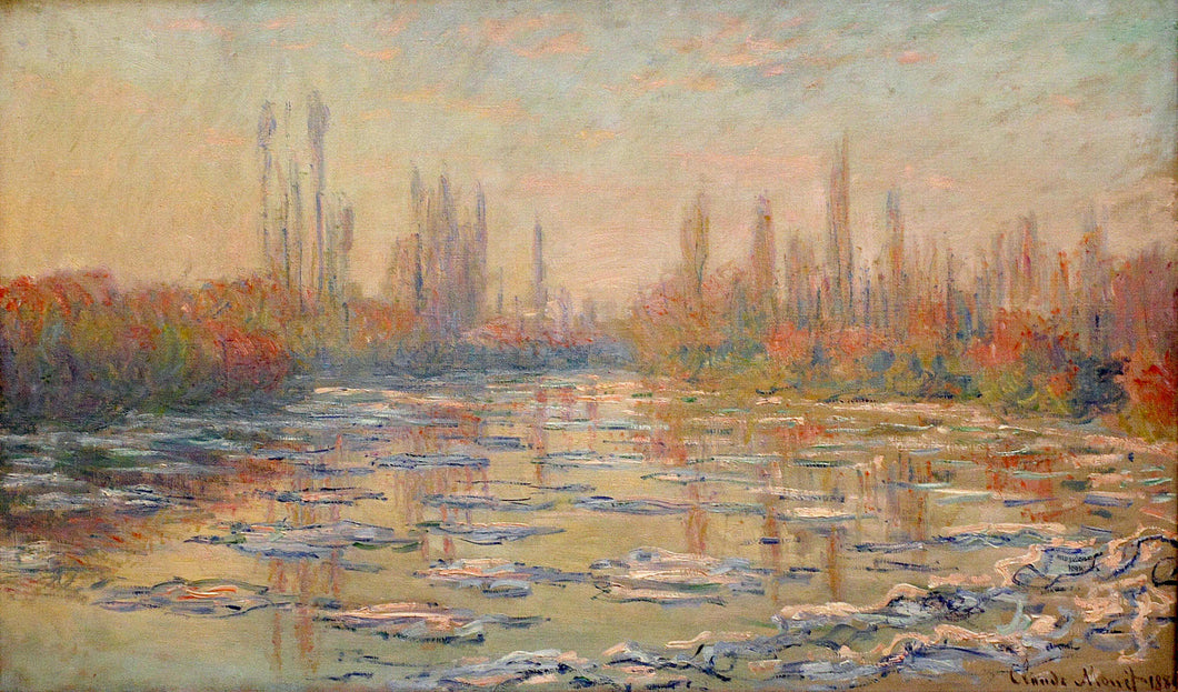 Gelo flutuante no Sena (Claude Monet) - Reprodução com Qualidade Museu