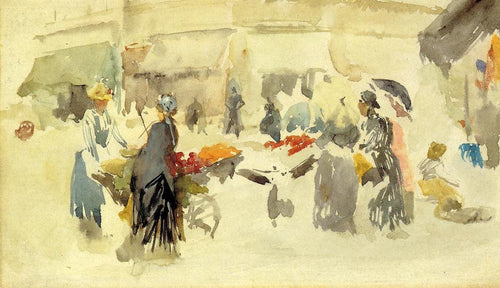 Mercado de flores (James Abbott McNeill Whistler) - Reprodução com Qualidade Museu