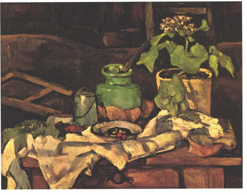 Vaso de flores em uma mesa (Paul Cézanne) - Reprodução com Qualidade Museu