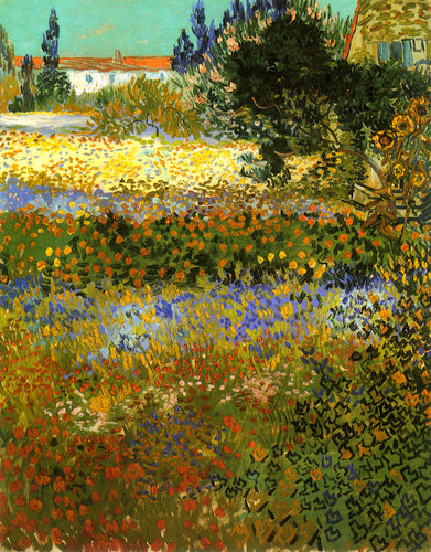 Jardim de flores (Vincent Van Gogh) - Reprodução com Qualidade Museu