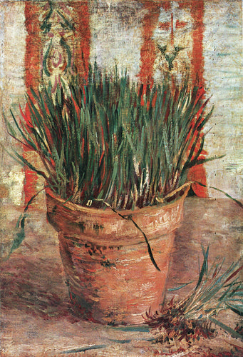 Vaso De Flores Com Cebolinha (Vincent Van Gogh) - Reprodução com Qualidade Museu