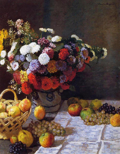 Flores e frutas (Claude Monet) - Reprodução com Qualidade Museu