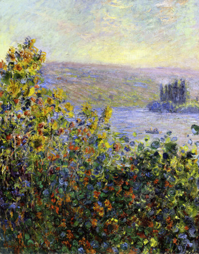 Canteiros de flores em Vetheuil (Claude Monet) - Reprodução com Qualidade Museu