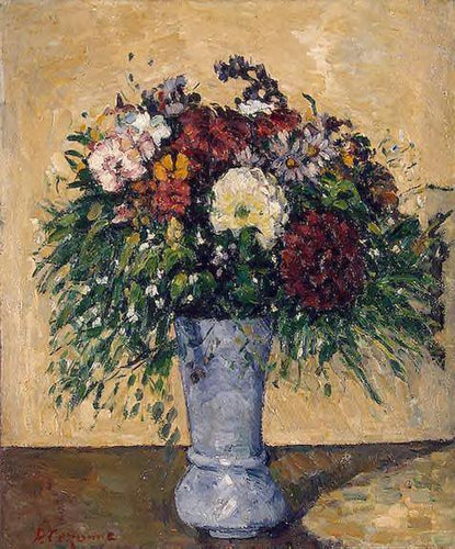 Flores em um vaso azul (Paul Cézanne) - Reprodução com Qualidade Museu