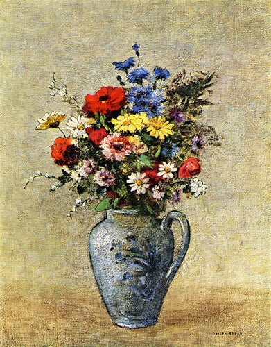 Flores em um vaso com uma alça (Odilon Redon) - Reprodução com Qualidade Museu