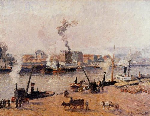 Manhã de Nevoeiro, Rouen (Camille Pissarro) - Reprodução com Qualidade Museu