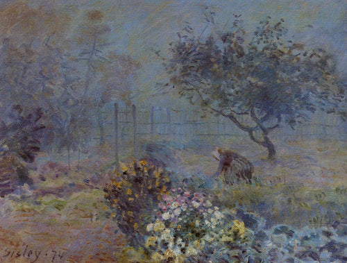Manhã de nevoeiro, Voisins (Alfred Sisley) - Reprodução com Qualidade Museu