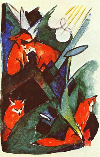 Quatro raposas (Franz Marc) - Reprodução com Qualidade Museu