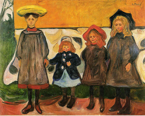 Quatro meninas em Arsgardstrand (Edvard Munch) - Reprodução com Qualidade Museu