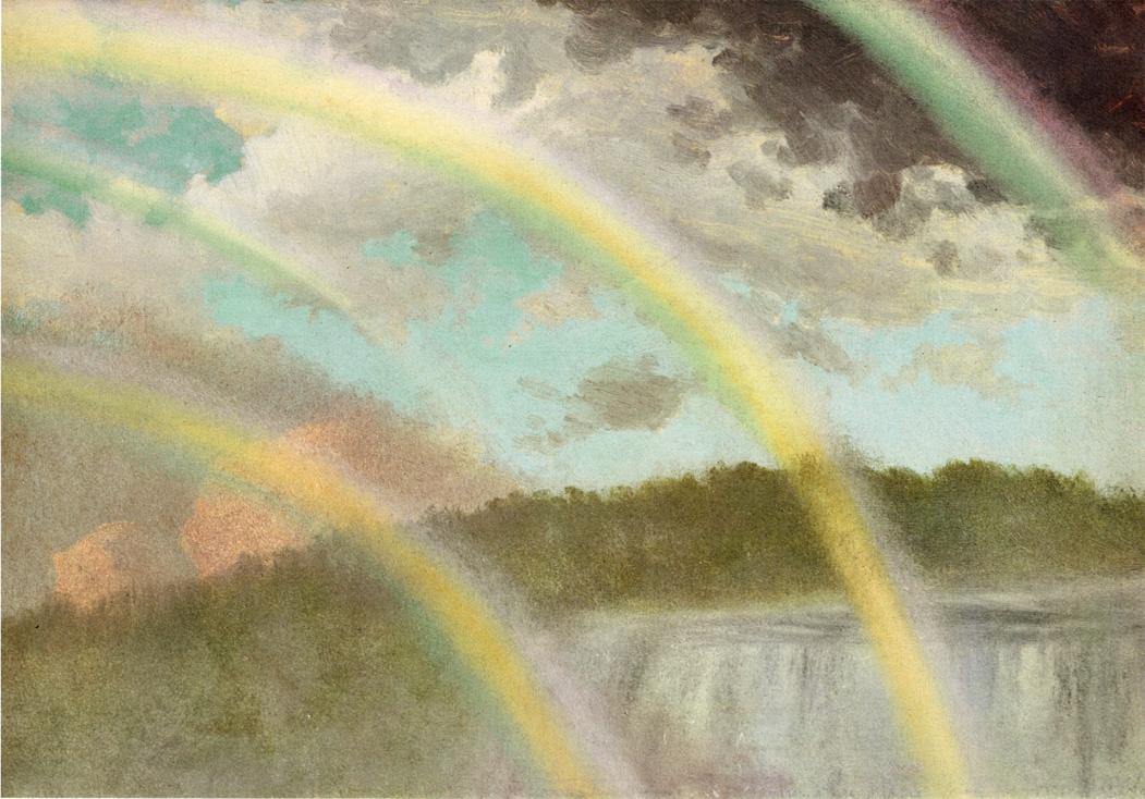 Quatro arco-íris sobre as Cataratas do Niágara (Albert Bierstadt) - Reprodução com Qualidade Museu