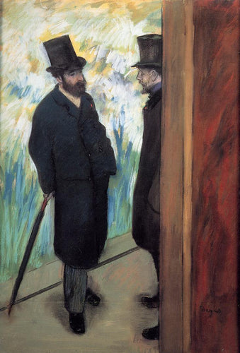 Amigos no teatro, Ludovic Halevy e Albert Cave (Edgar Degas) - Reprodução com Qualidade Museu