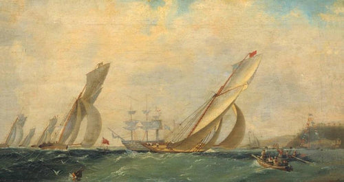 Fragata em um mar (Ivan Aivazovsky) - Reprodução com Qualidade Museu