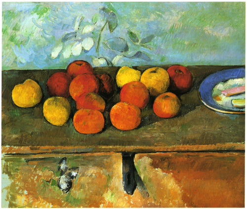 Maçãs E Biscoitos (Paul Cézanne) - Reprodução com Qualidade Museu