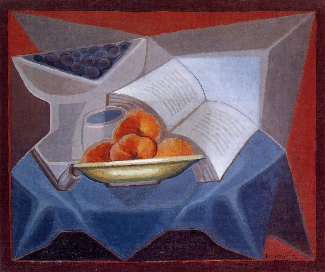 Frutas e livro (Juan Gris) - Reprodução com Qualidade Museu