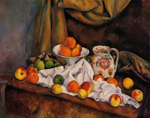 Fruteira, Jarro e Fruta (Paul Cézanne) - Reprodução com Qualidade Museu