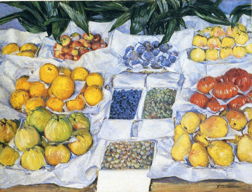 Frutas exibidas em um suporte (Gustave Caillebotte) - Reprodução com Qualidade Museu