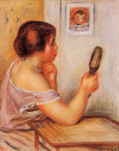 Gabrielle segurando um espelho (Pierre-Auguste Renoir) - Reprodução com Qualidade Museu