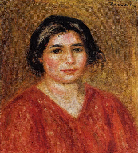Gabrielle em uma blusa vermelha (Pierre-Auguste Renoir) - Reprodução com Qualidade Museu