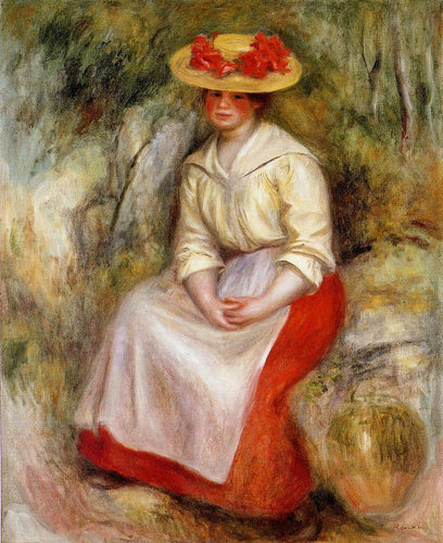 Gabrielle em um chapéu de palha (Pierre-Auguste Renoir) - Reprodução com Qualidade Museu