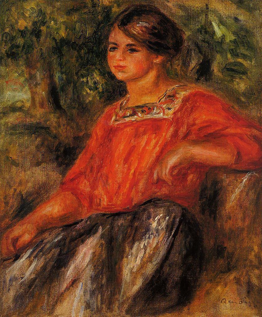 Gabrielle no jardim de Cagnes (Pierre-Auguste Renoir) - Reprodução com Qualidade Museu