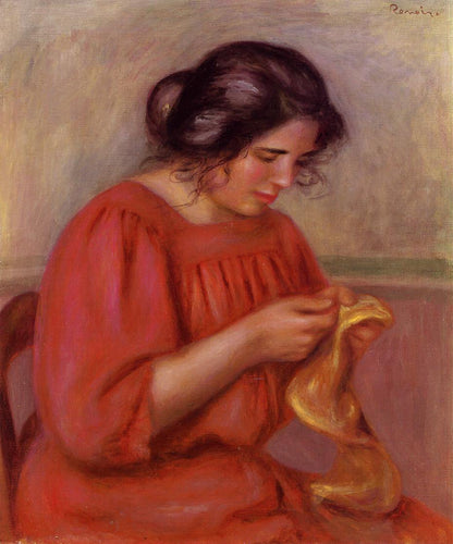Gabrielle Mending (Pierre-Auguste Renoir) - Reprodução com Qualidade Museu
