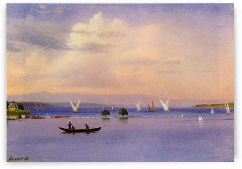 No lago (Albert Bierstadt) - Reprodução com Qualidade Museu