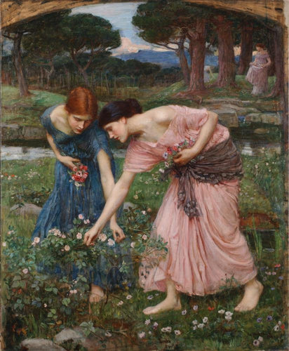 Reúna seus Rosebuds Enquanto Pode (John William Waterhouse) - Reprodução com Qualidade Museu