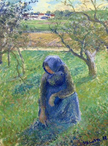Coletando Ervas (Camille Pissarro) - Reprodução com Qualidade Museu