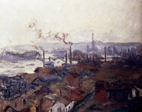 Vista geral de Rouen do banco de St. Catherines (Claude Monet) - Reprodução com Qualidade Museu
