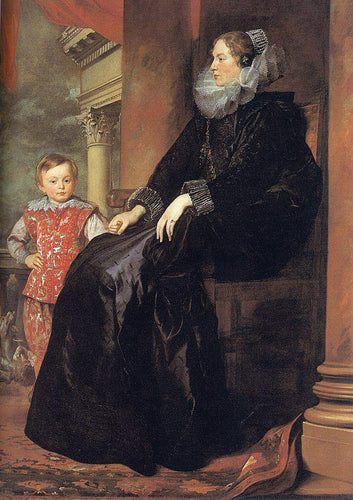 Fidalga genovesa com seu filho (Anthony van Dyck) - Reprodução com Qualidade Museu