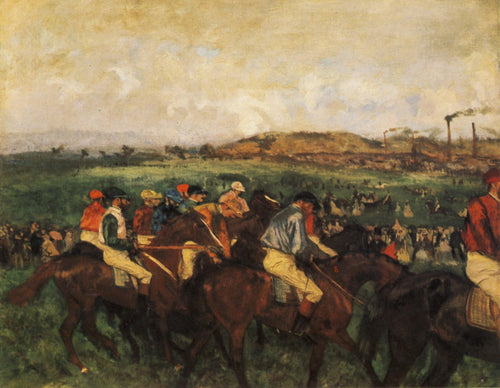 Cavalheiros Jóqueis antes do início (Edgar Degas) - Reprodução com Qualidade Museu